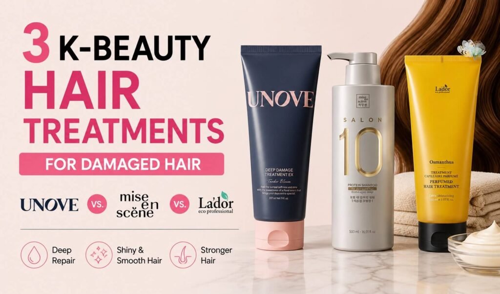 3 K-Beauty hair treatments for damaged hair: UNOVE, mise en scène, and La'dor