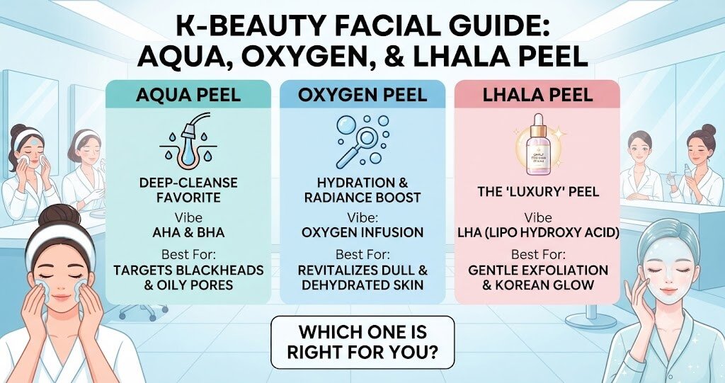 K-Beauty Facial Guide: Aqua Peel, Oxygen Peel and LHALA Peel Comparison