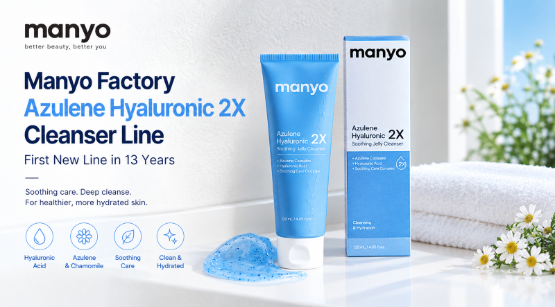 Manyo Factory Azulene Hyaluronic 2X Cleanser jelly cleanser and box
