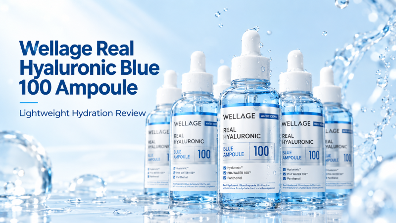 Blue Wellage Real Hyaluronic Blue 100 Ampoule bottle with a white dropper cap